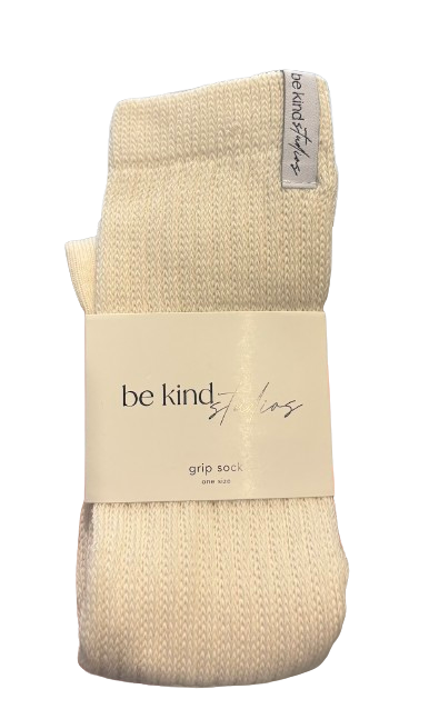 Tan scrunch grip socks